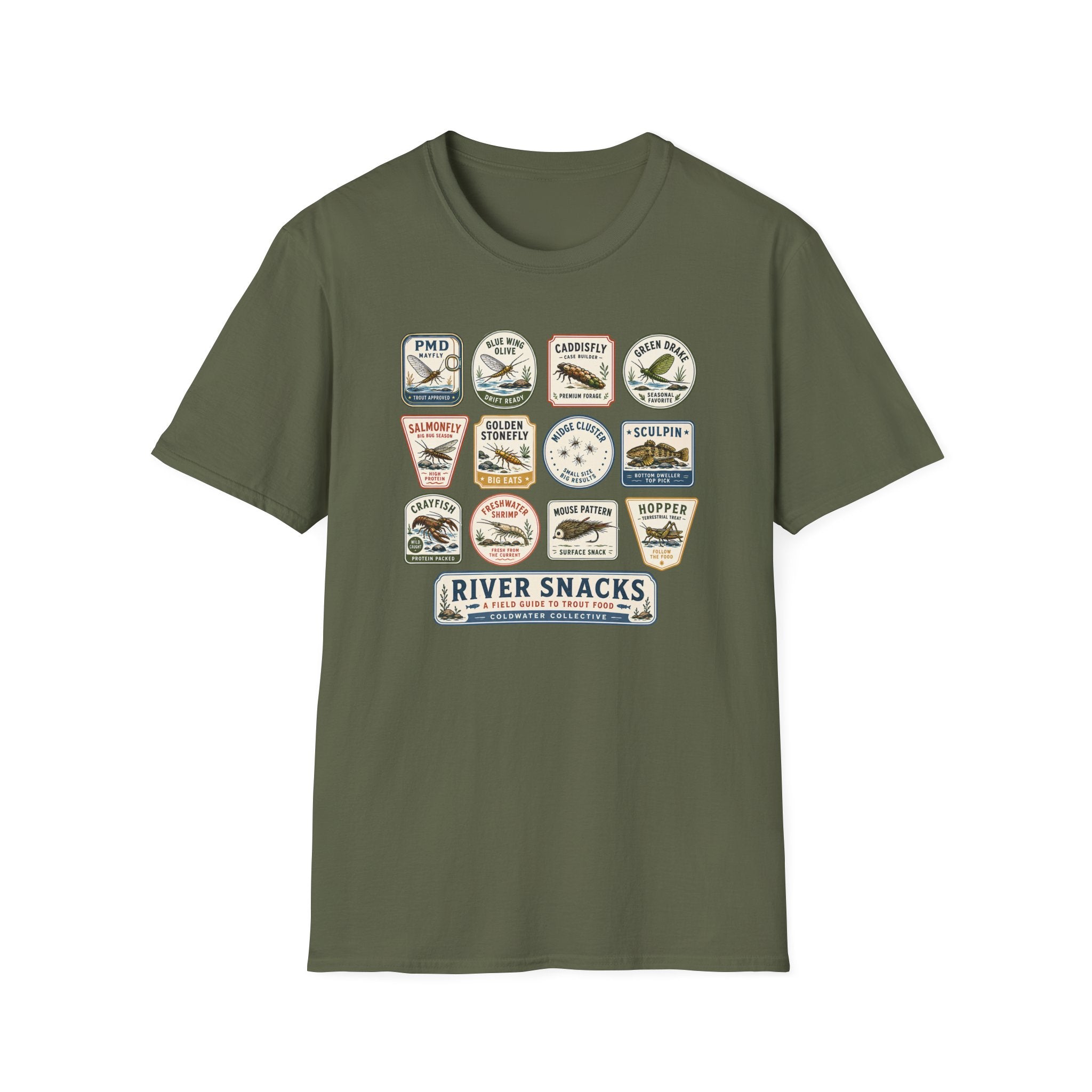 Vintage Trout Food Stickers Shirt