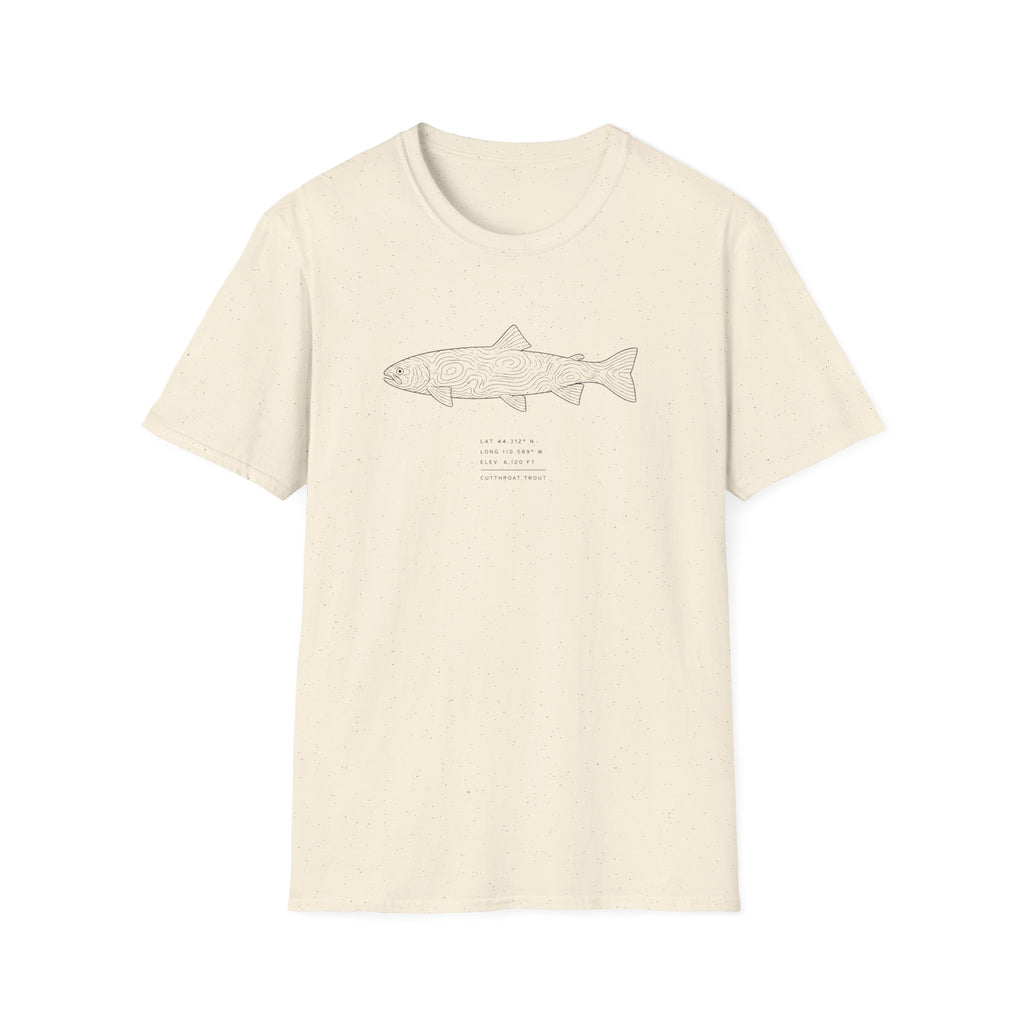 Topographic Trout with Coordinates Shirt