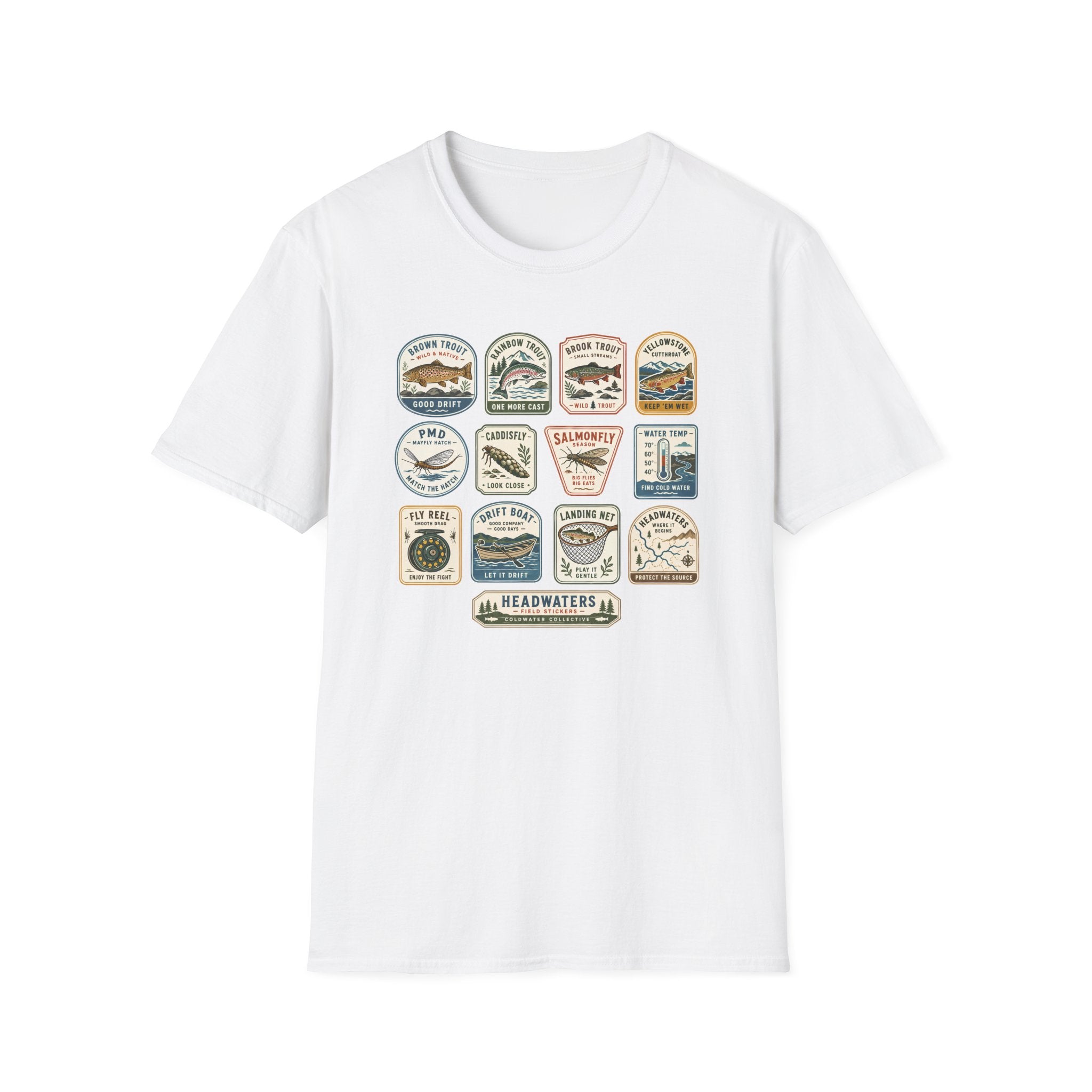 Vintage Trout Fishing Stickers Shirt